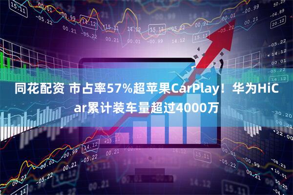 同花配资 市占率57%超苹果CarPlay！华为HiCar累计装车量超过4000万
